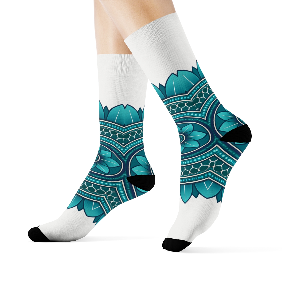 Prismatic Lattice Rosette designer logo socks