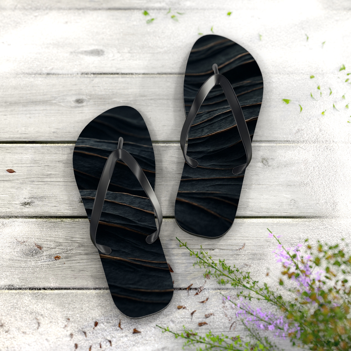 Basalt Fold Ribbonfield custom flip flops