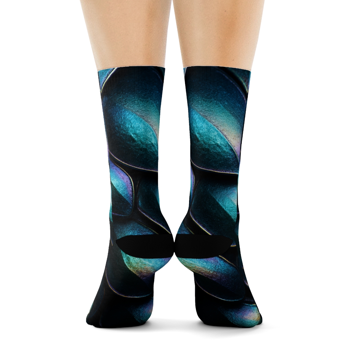 Iridescent Beetle Armor Refraction designer logo socks