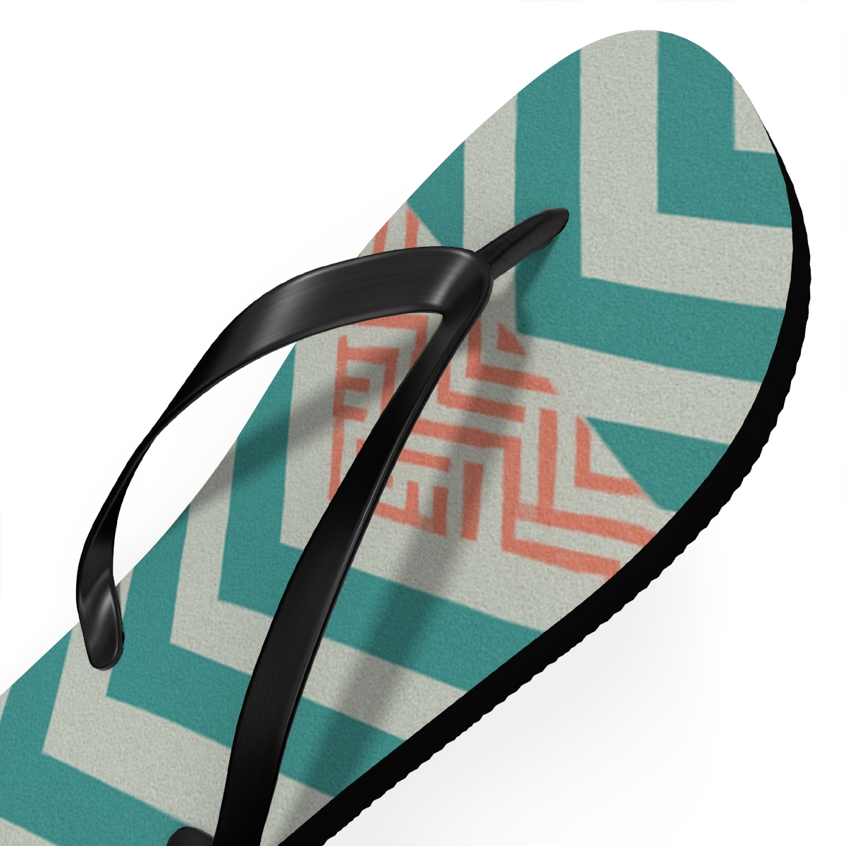 Oscillating Chevron Mosaic unique graphic flip flops