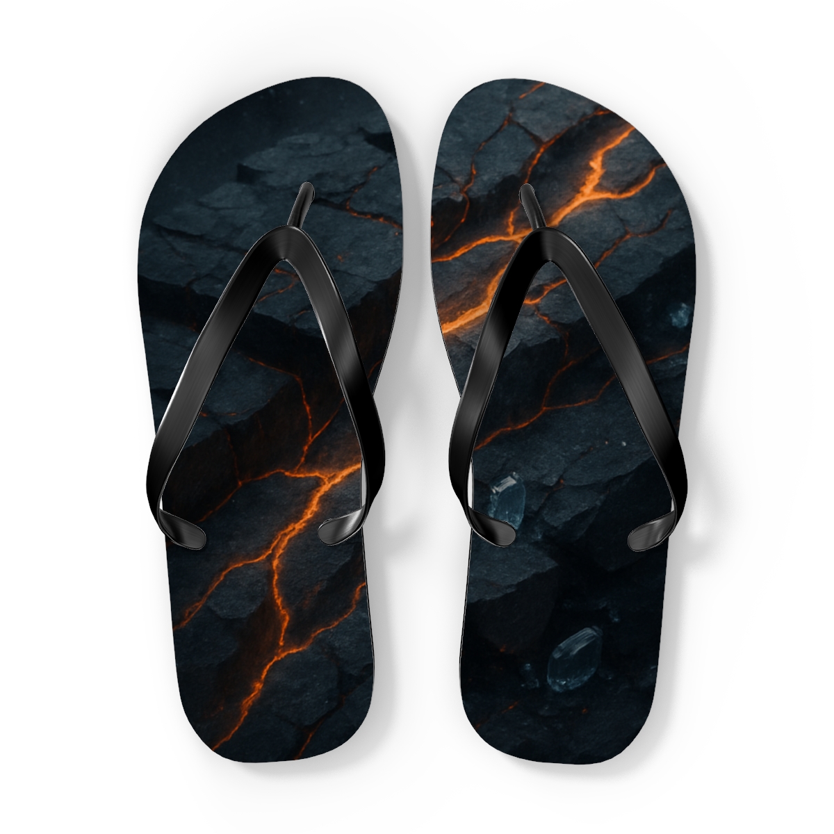 Basalt Vein Luminescence trendy printed flip flops