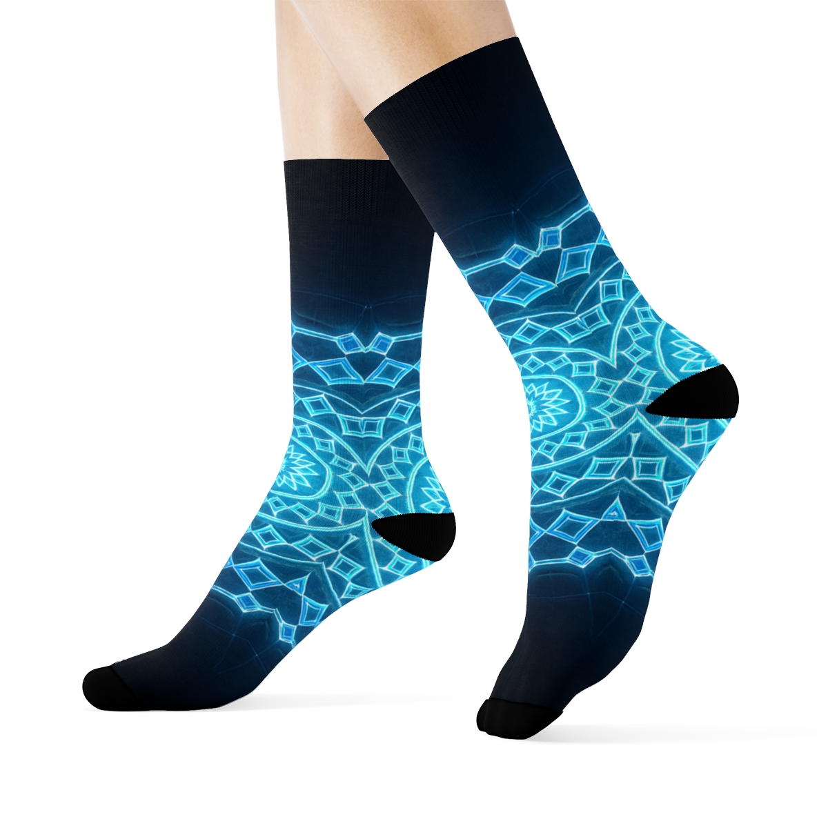Prismatic Orbit Lattice warm winter socks