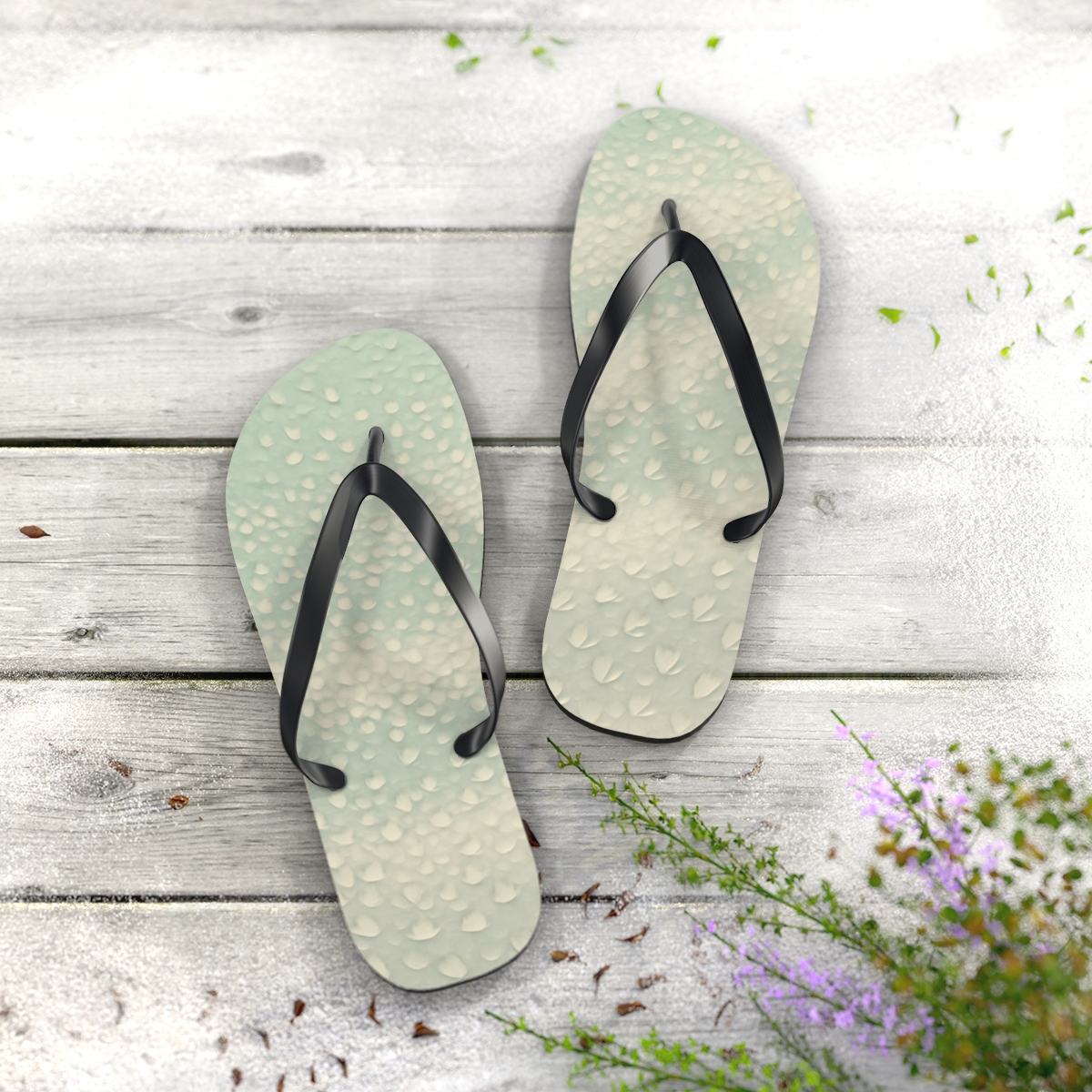 Fragmented Petal Mosaic Flow custom flip flops