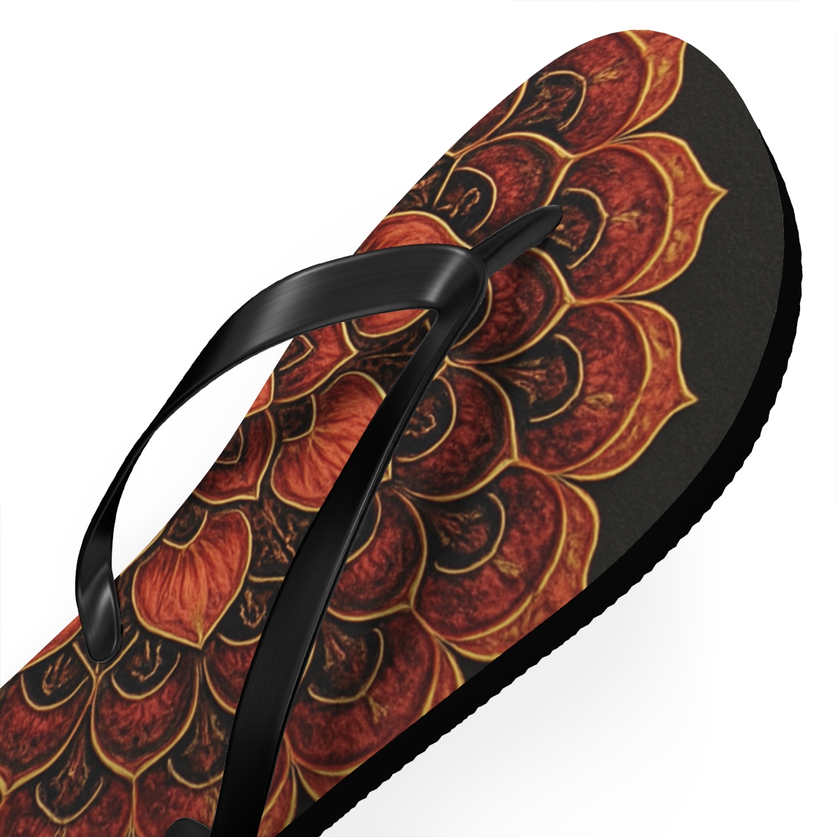 Ember Petal Microfiligree designer logo flip flops