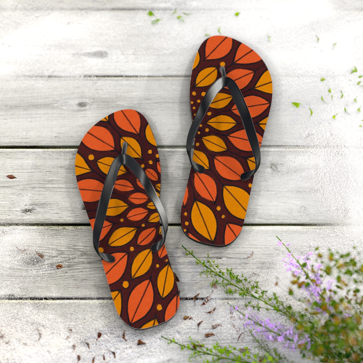 Marigold Pulse Spiral custom flip flops