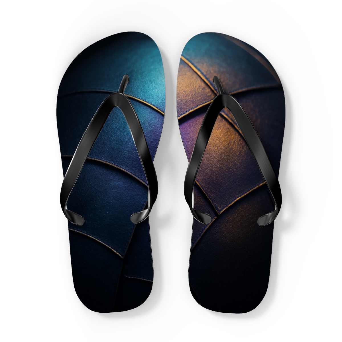 Prismatic Shell Echo Of The Beetle designer logo flip flops
