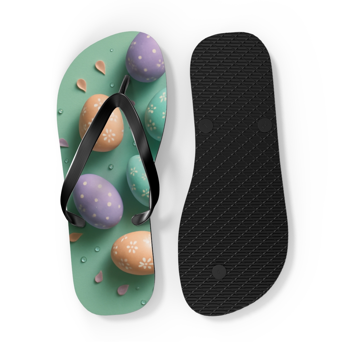 Vernal Egg Nebula Garden trendy printed flip flops