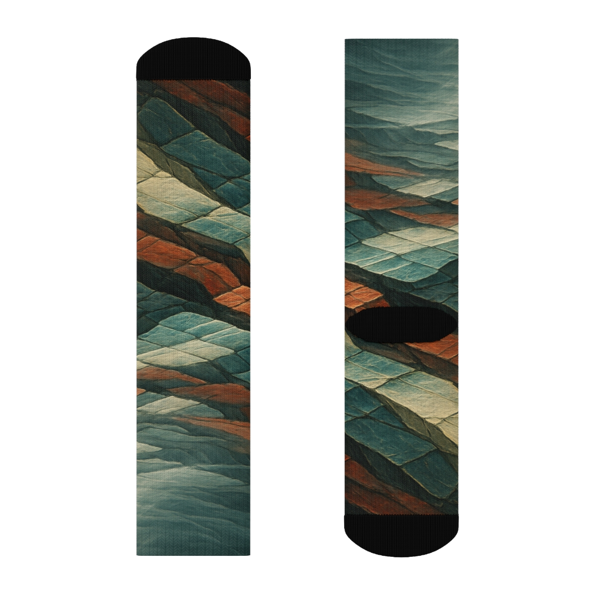 Prismatic Faultline Tapestry unique printed sockscustom socks