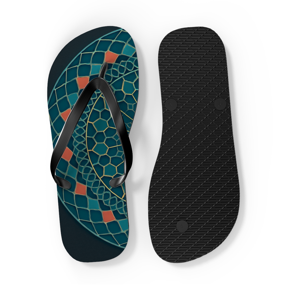 Chromatic Lattice Halo personalized beach flip flops