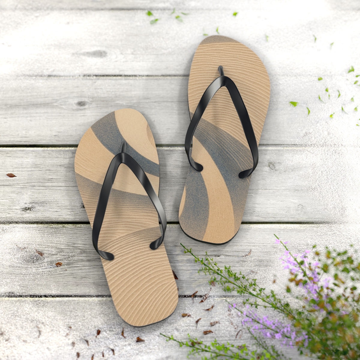 Wind Arc Ripple Weave trendy printed flip flops