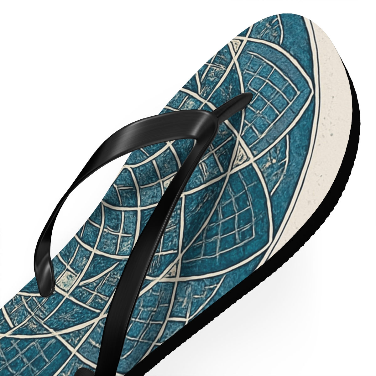 Lattice Bloom Concentric Atlas designer logo flip flops