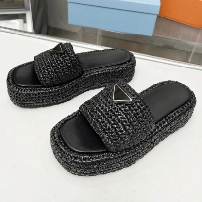 Braided Slip On Platform Sandals - Cloud Cushion Slides