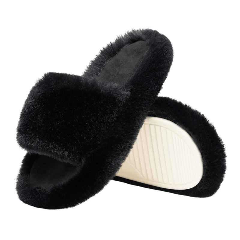Faux Fur Slide Slippers – Cozy Comfort for Everyday Wear - Cloud Cushion Slides