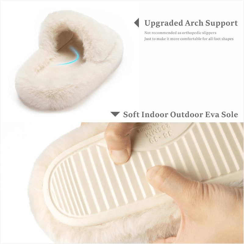 Faux Fur Slide Slippers &ndash; Cozy Comfort for Everyday Wear - Cloud Cushion Slides