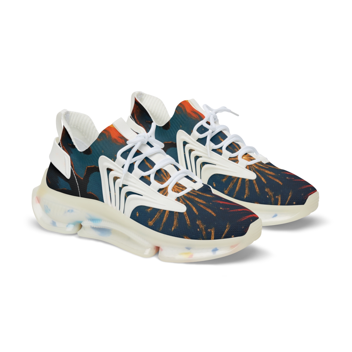 Midsummer Bonfire Fireworks unique printed sneakers