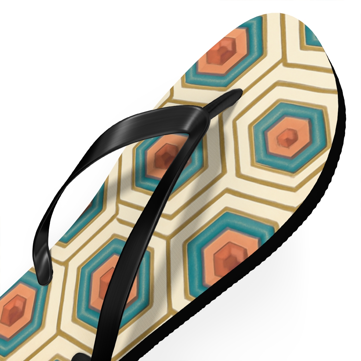 Hex Prism Bloom Tessellation custom flip flops