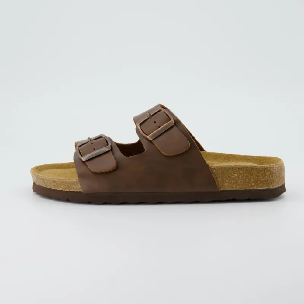 Dual Strap Cork Footbed Slides