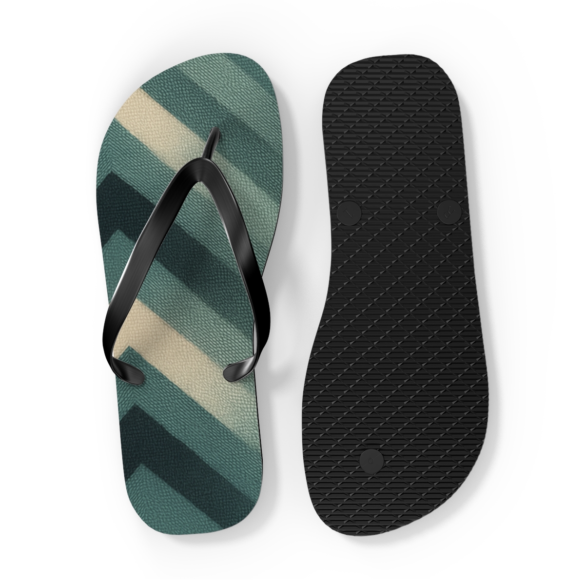 Moire Chevron Lattice trendy printed flip flops