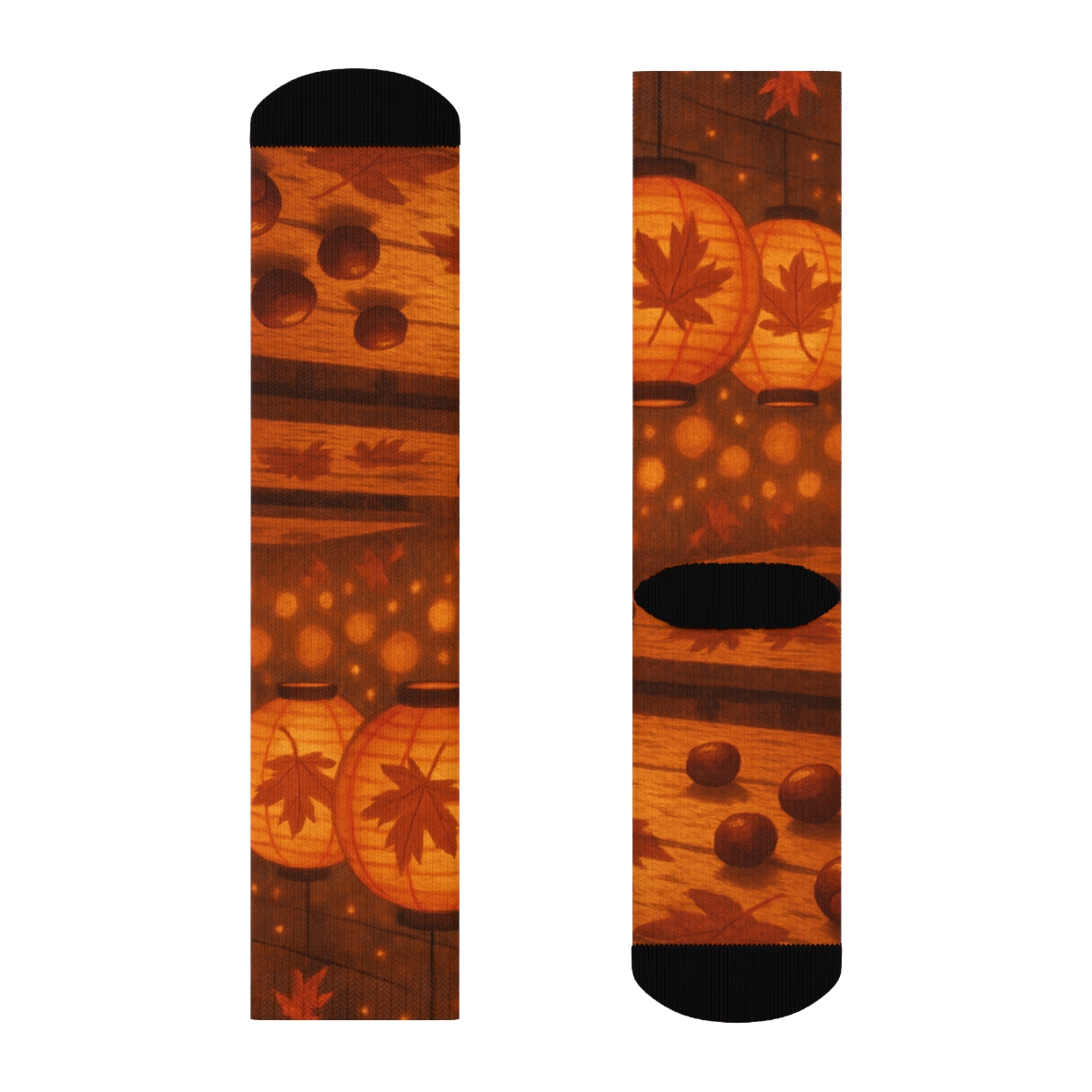 Autumn Lantern Mosaic custom socks