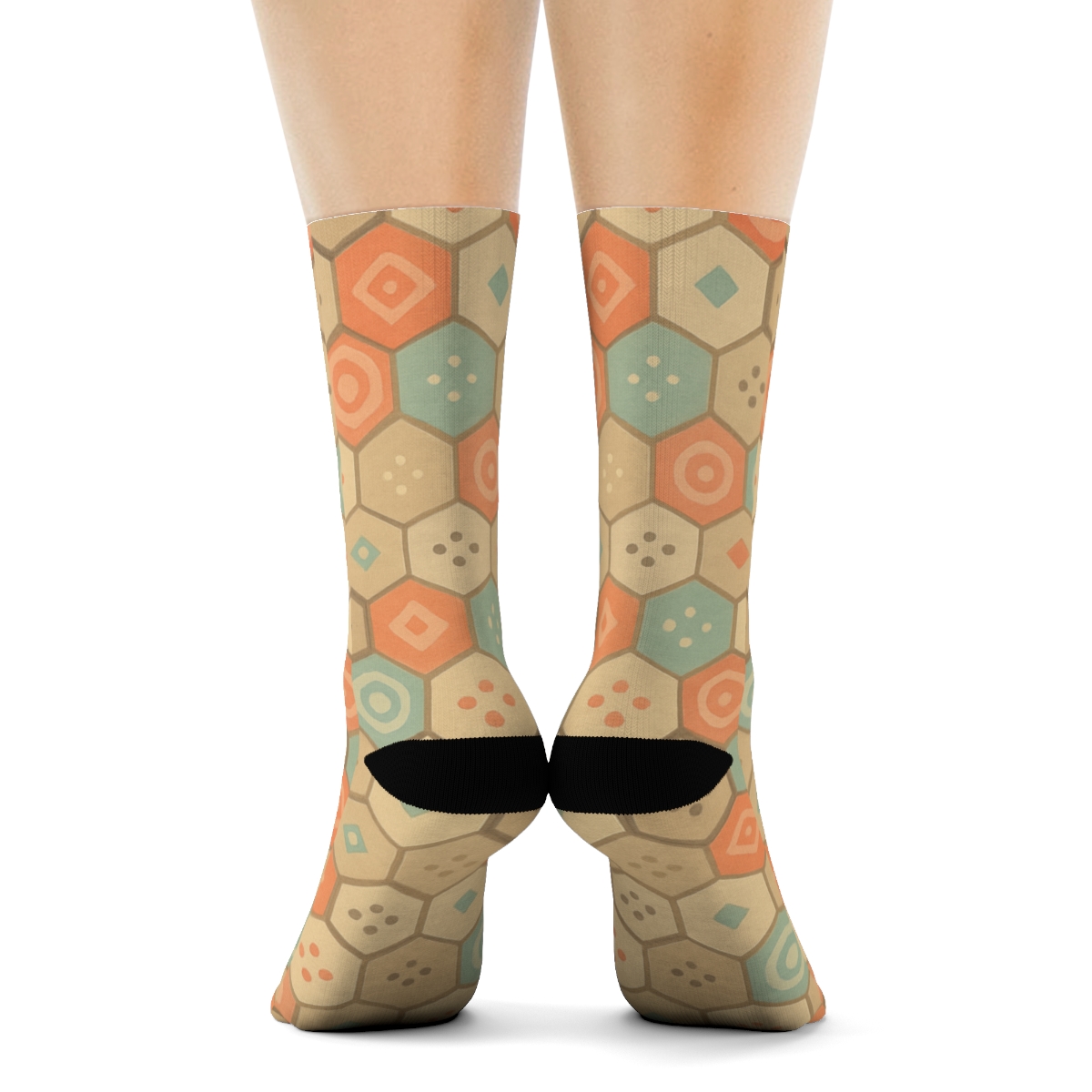 Hex Tile Bloom Gradient comfortable cotton socks
