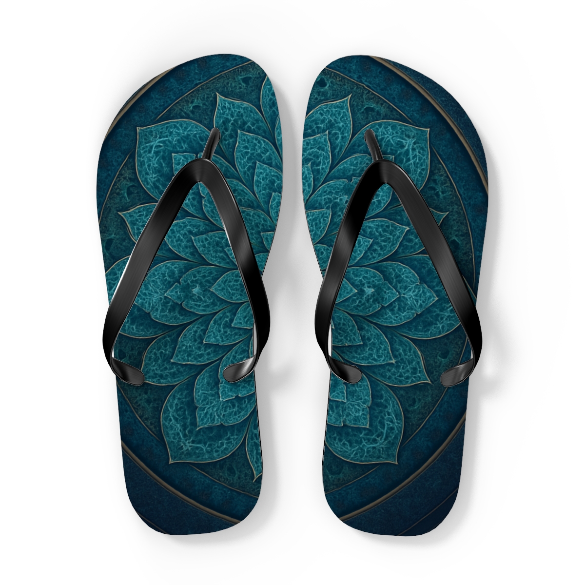 Fractal Petal Convergence trendy printed flip flops