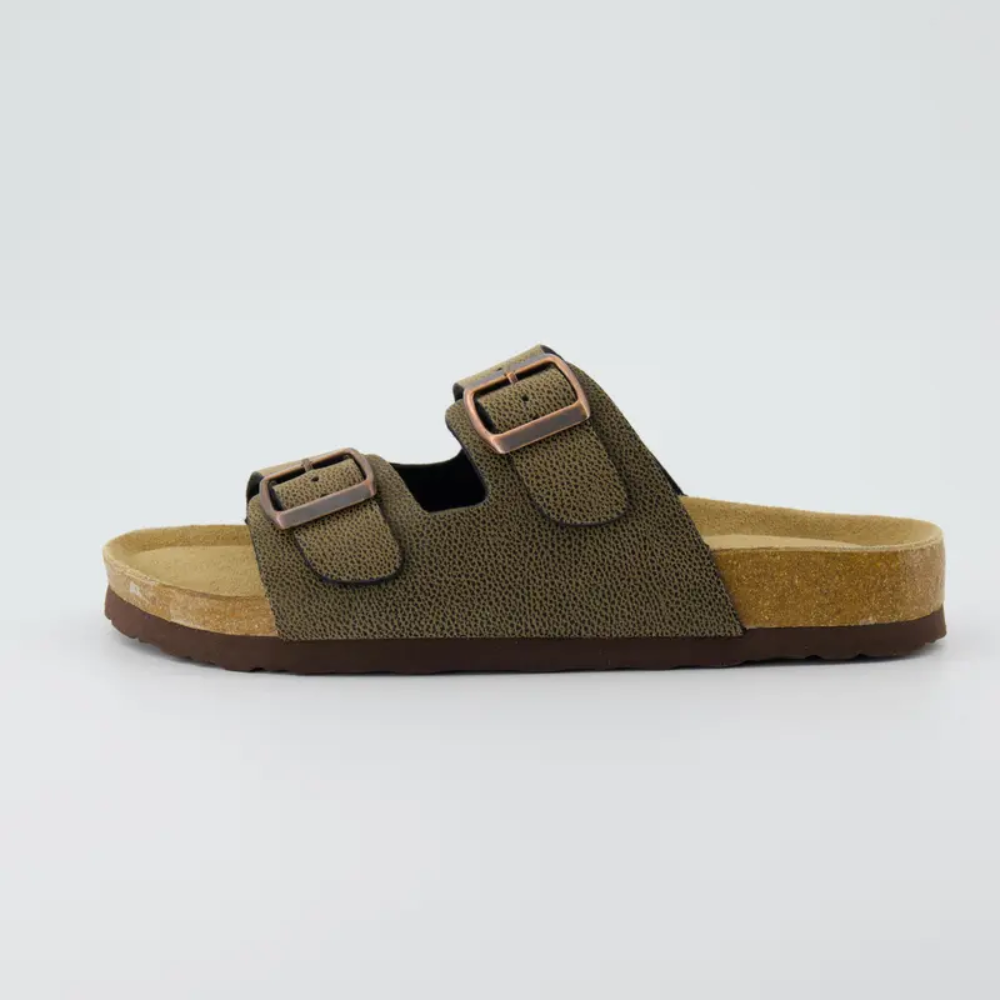 Dual Strap Cork Footbed Slides