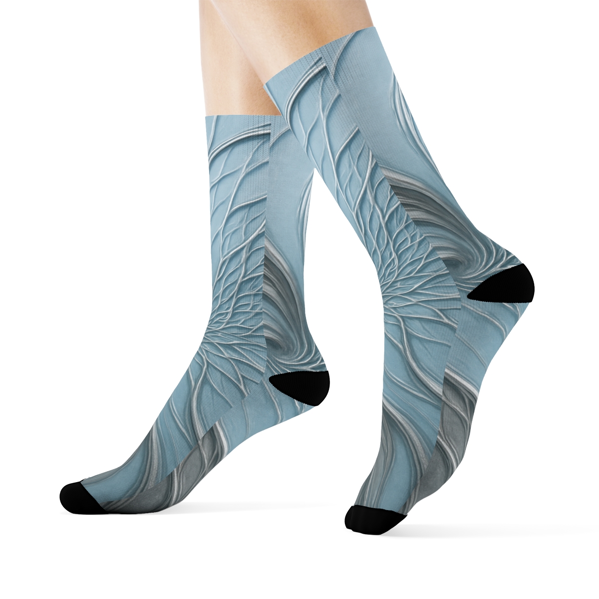 Silver Current Vortex Grid stylish patterned socks