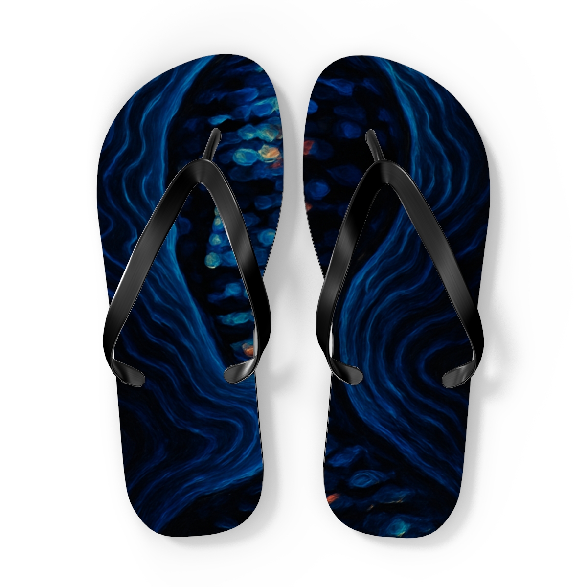 Chromatic Pulse Of The Cuttlefish unique graphic flip flops