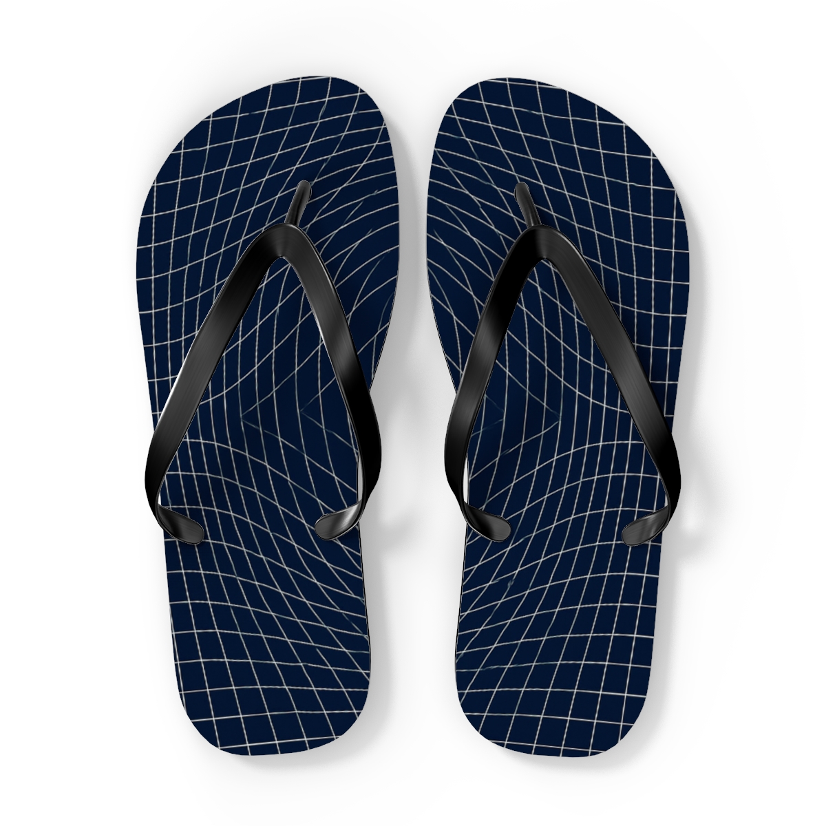 Moire Orbit Interference Grid soft sole flip flops