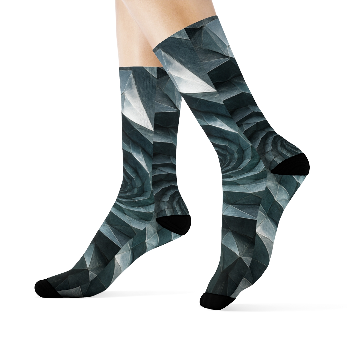Mineral Facet Vortex Quilt trendy colorful socks