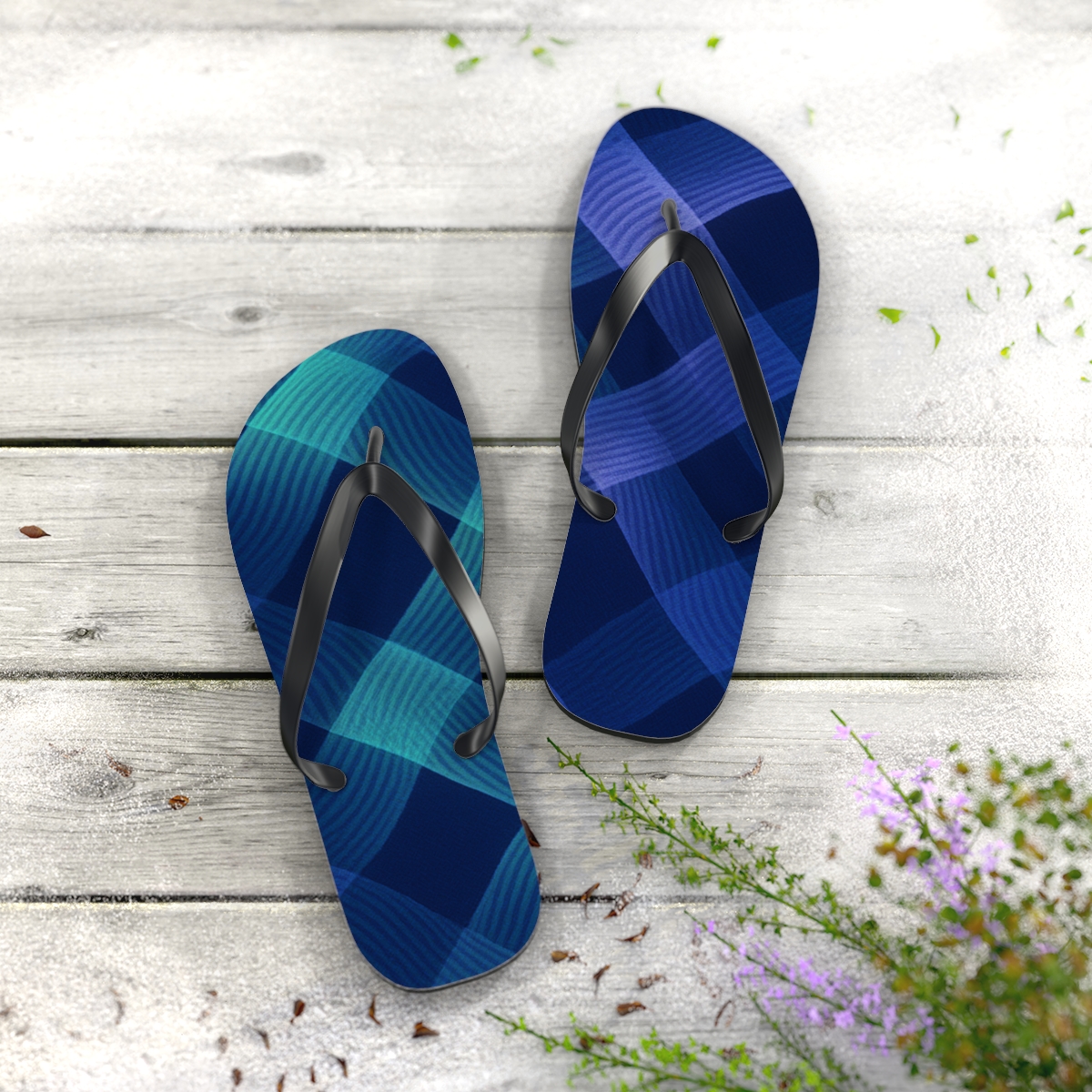 Moire Orbit Weave trendy printed flip flops