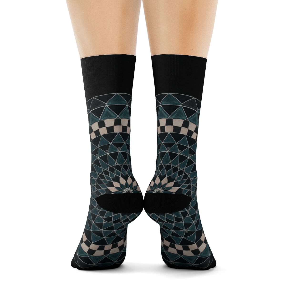 Quantum Lattice Rosette personalized cozy socks