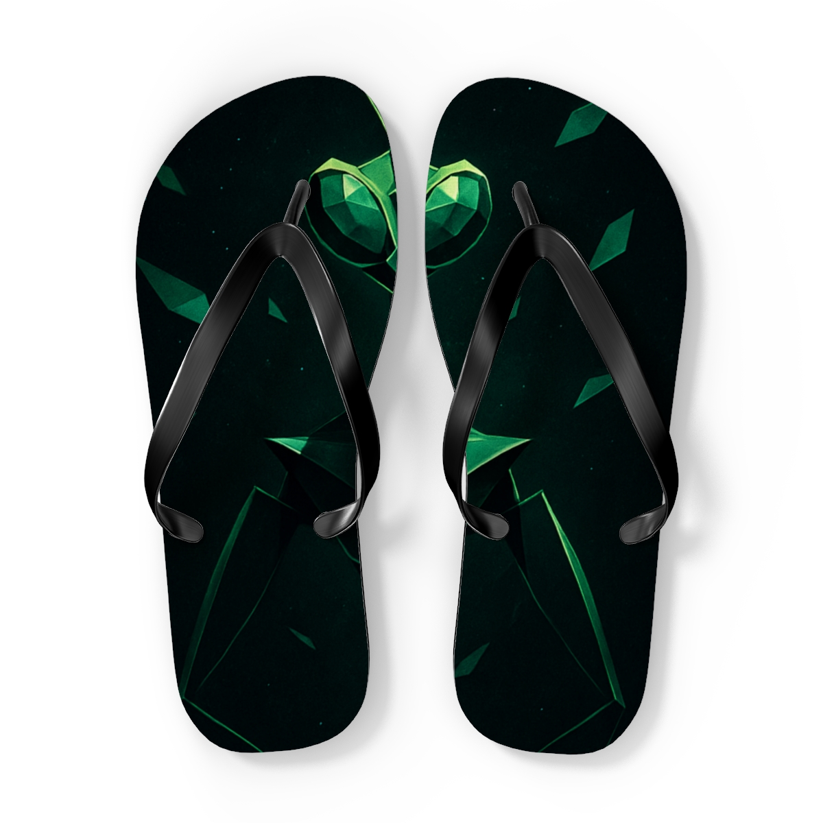 Mantis Stillness Geometry trendy printed flip flops