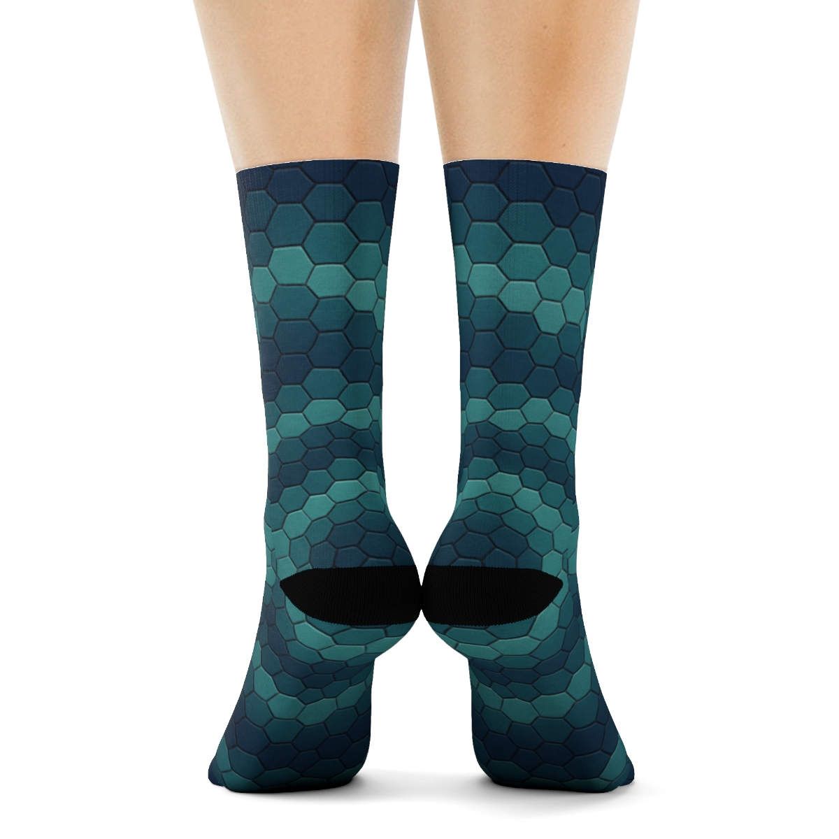 Hex Wave Mosaic warm winter socks