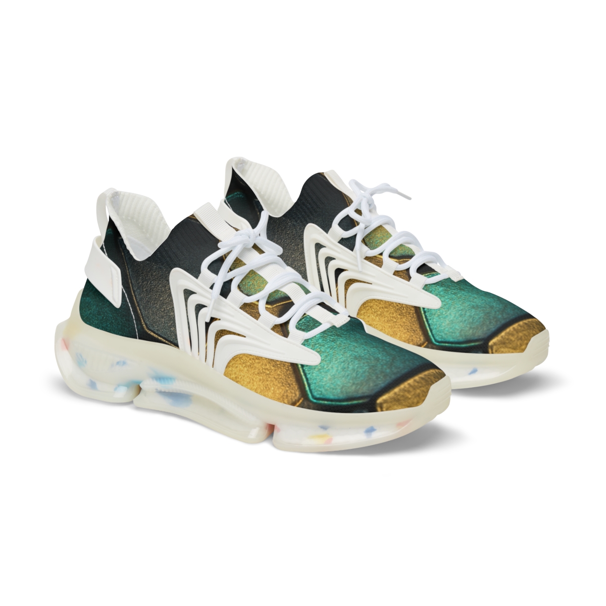 Iridescent Beetle Mosaic unique printed sneakers