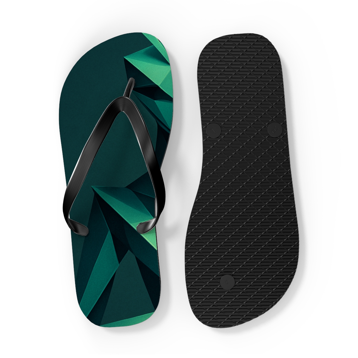 Praying Mantis Stillness Geometry trendy printed flip flops