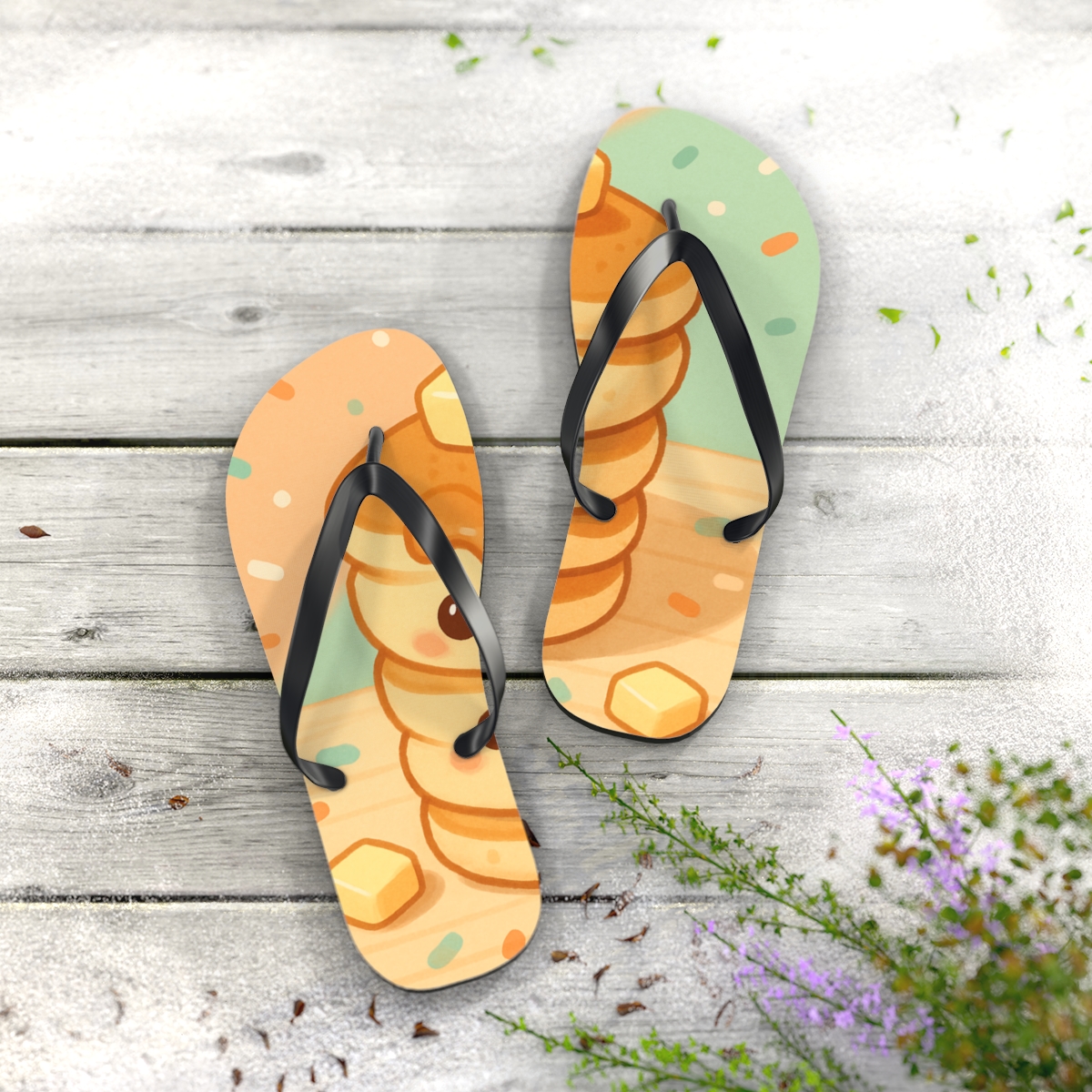 Sunny Snacktime Delight Flip Flops