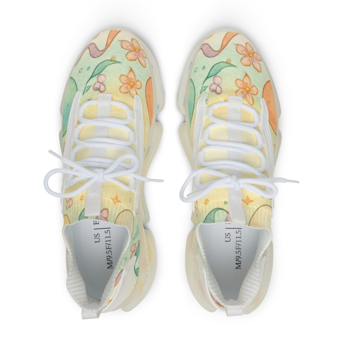 Spring Eggshell Nebula Parade unique printed sneakers