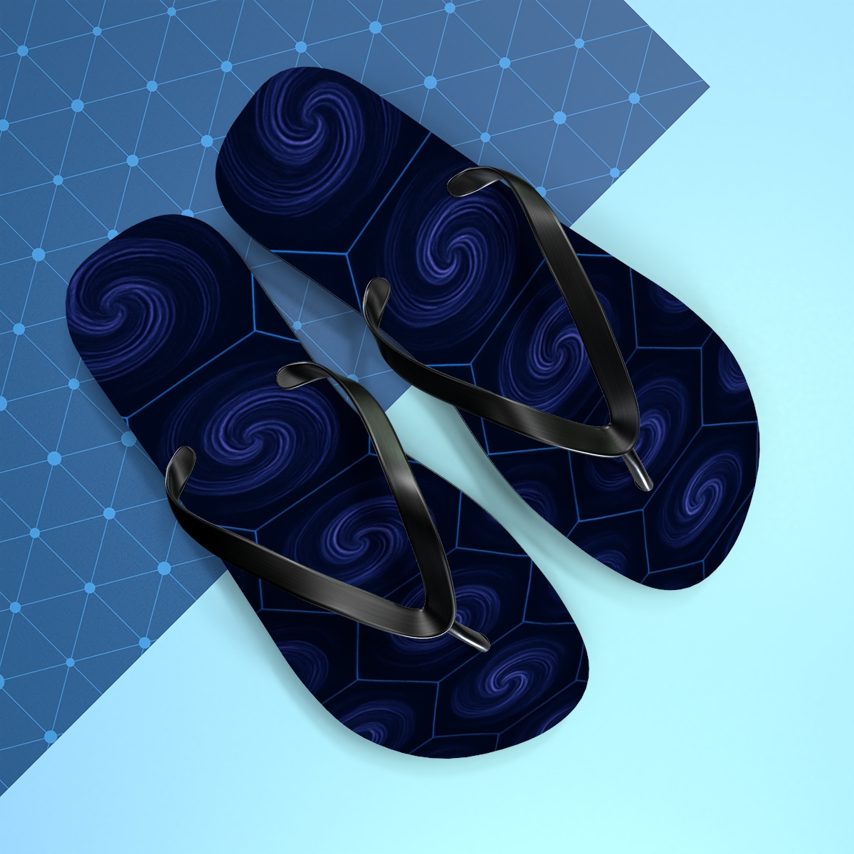 Spiral Nebula Tessellation personalized beach flip flops
