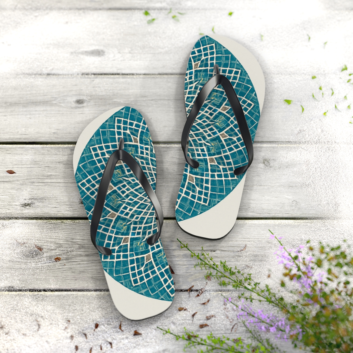 Prismatic Lattice Halo soft sole flip flops