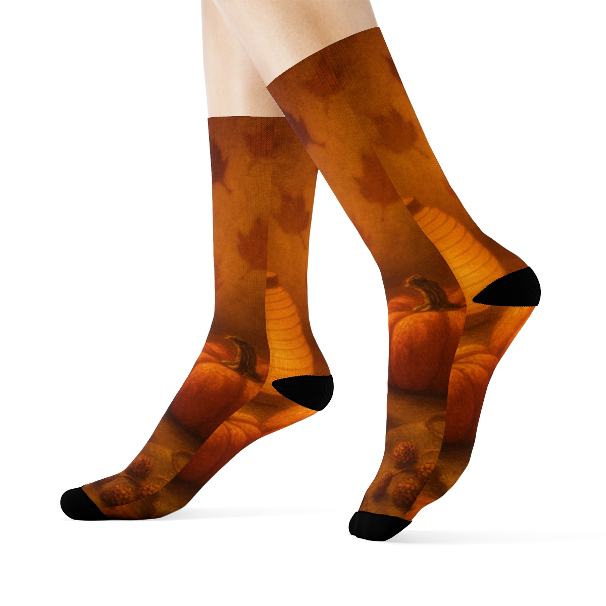 Autumn Lantern Harvest Glow stylish patterned socks