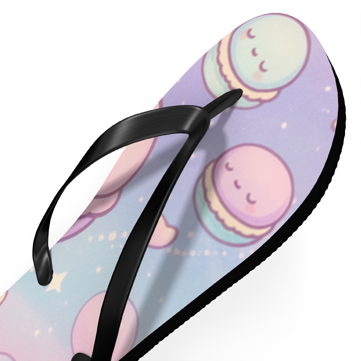 Cosmic Macaron Meteors custom flip flops