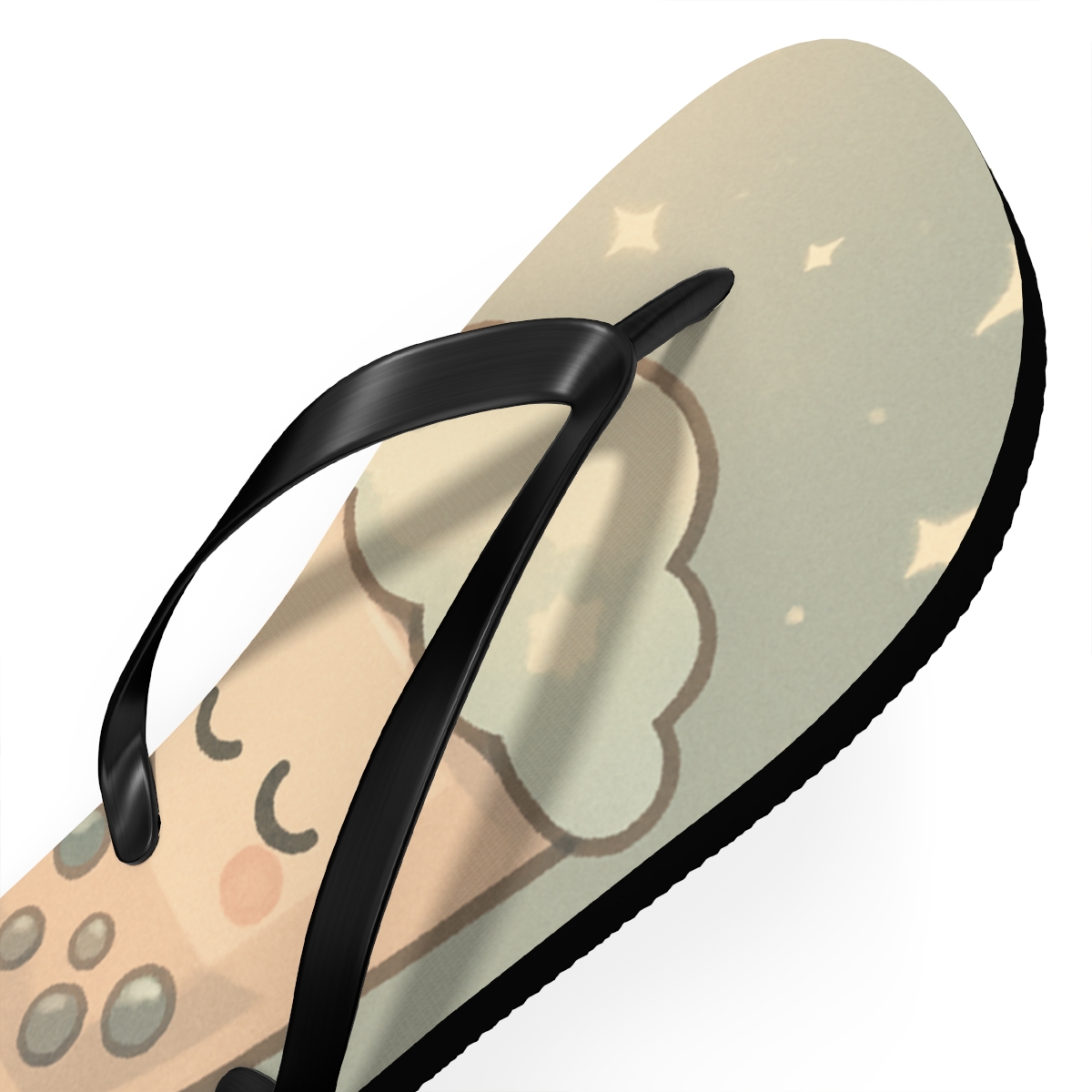 Moon Milk Tea Friends unique graphic flip flops