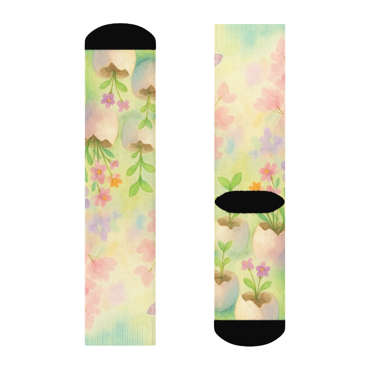 Spring Equinox Eggshell Garden trendy colorful socks