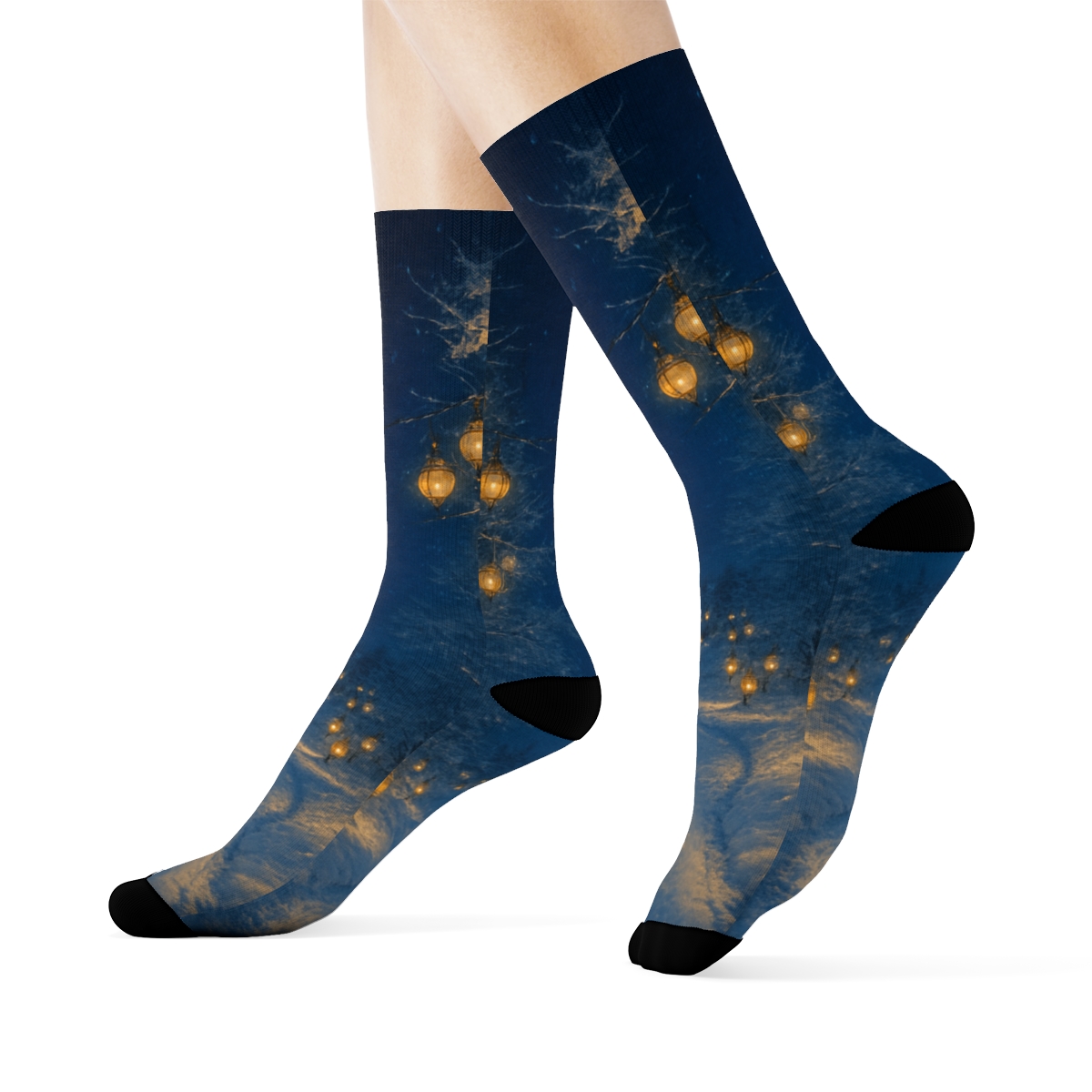 Winter Starlight Lanterns comfortable cotton socks