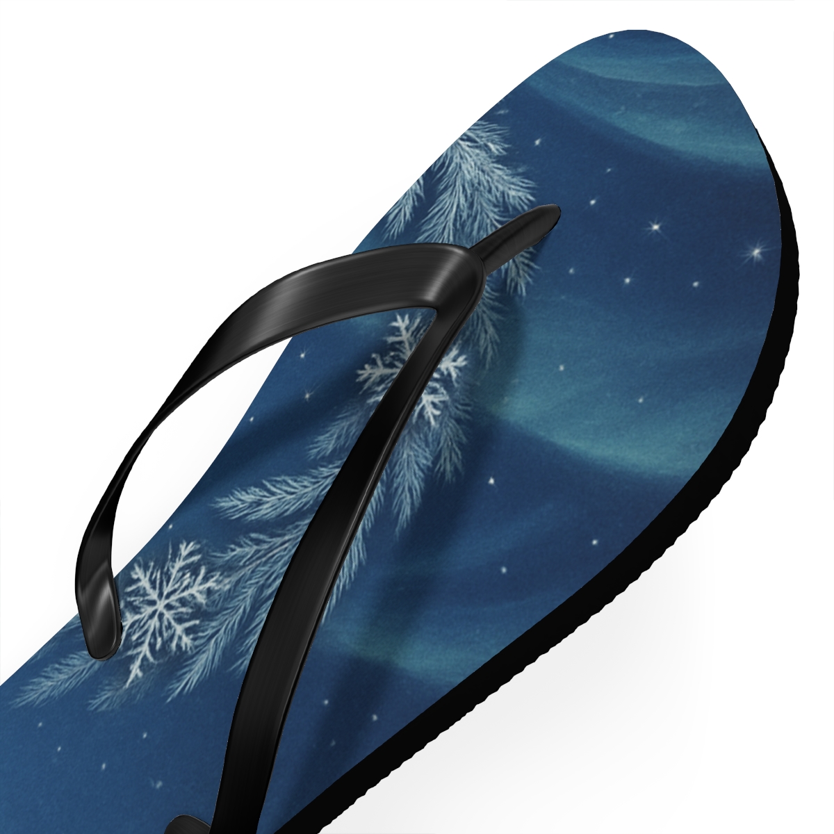 Winter Solstice Aurora Wreath unique graphic flip flops