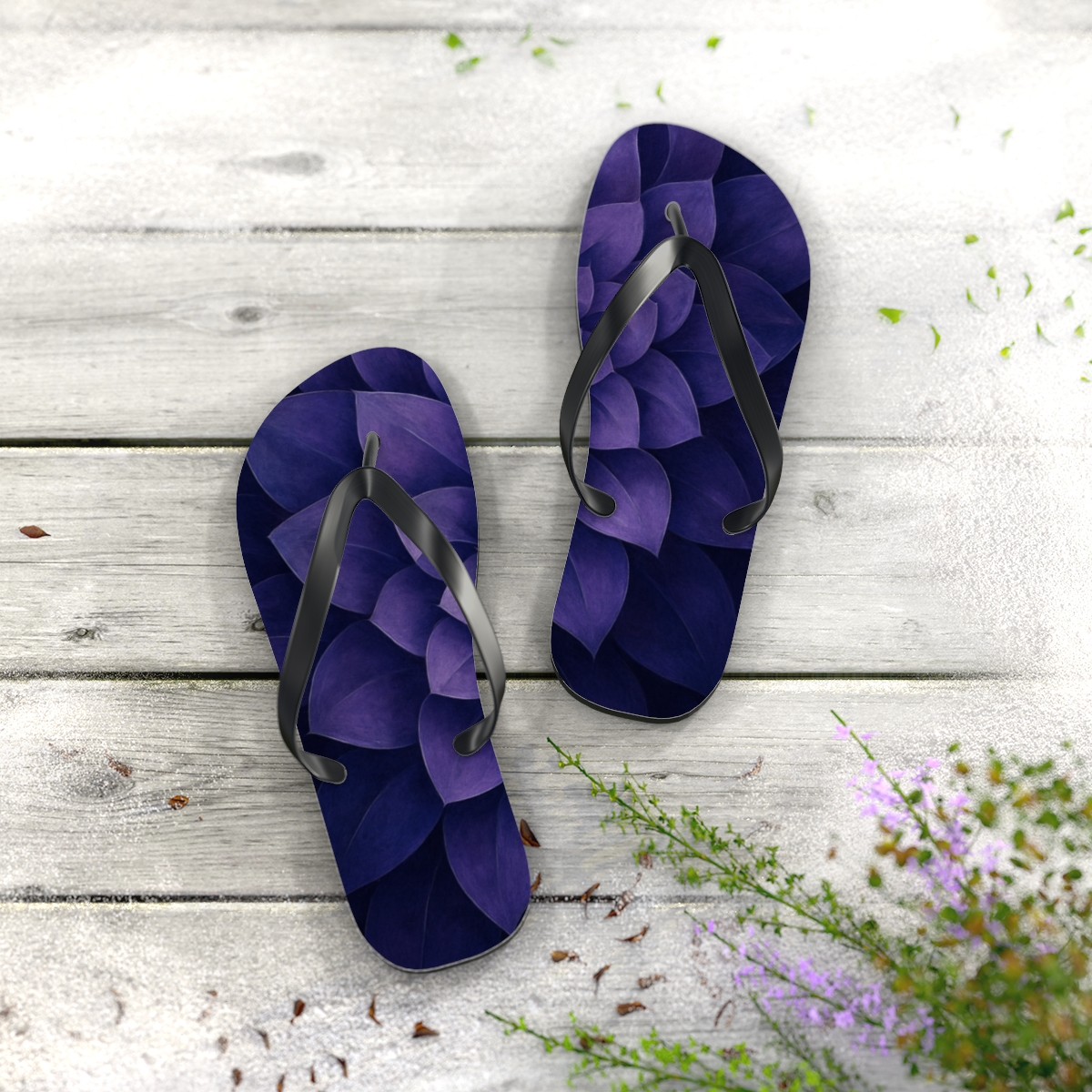 Lavender Spiral Bliss Flip Flops