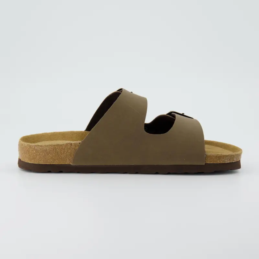 Dual Strap Cork Footbed Slides