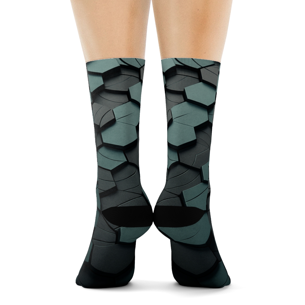 Rotating Hex Grid Shear warm winter socks