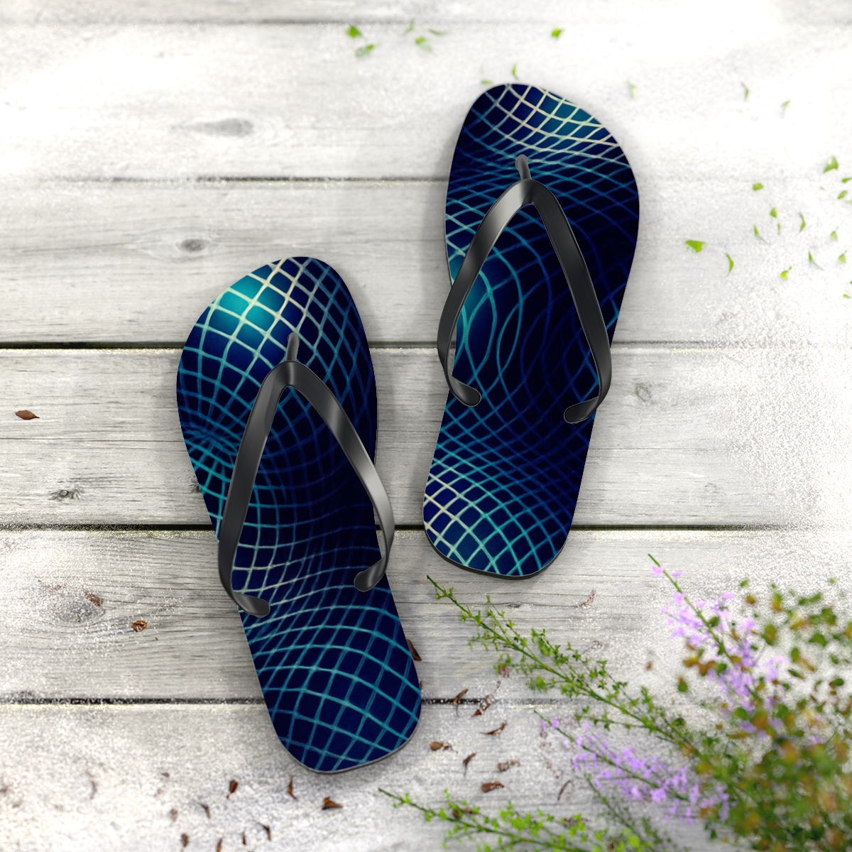 Moire Orbit Weave custom flip flops